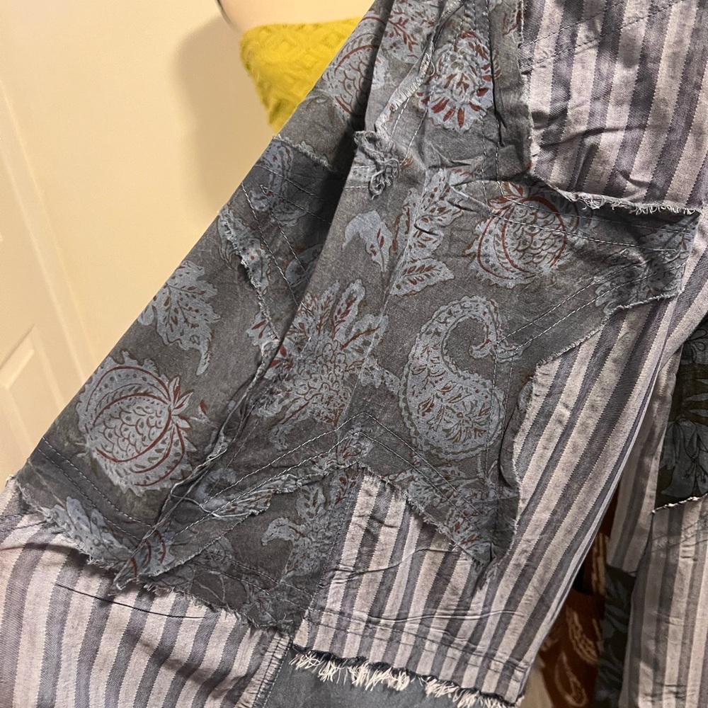 POL Blue Patchwork Wide-Leg Women’s Jeans - Picture 4 of 4